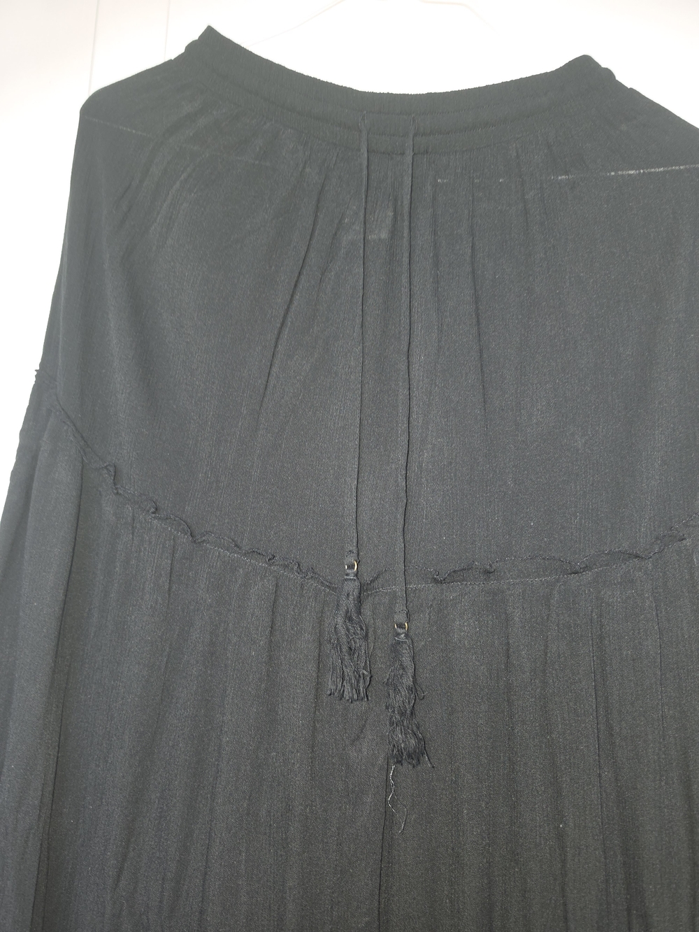 Mossimo Supply Co. Black Tiered Maxi Skirt with Tassel Drawstring
